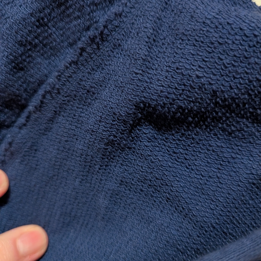 J. Crew Vintage Fleece Cropped Sweatshirt Hoodie, Blue, EUC, Size M - Picture 6 of 9